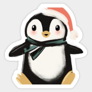 Cute Penguin Drawing Sticker